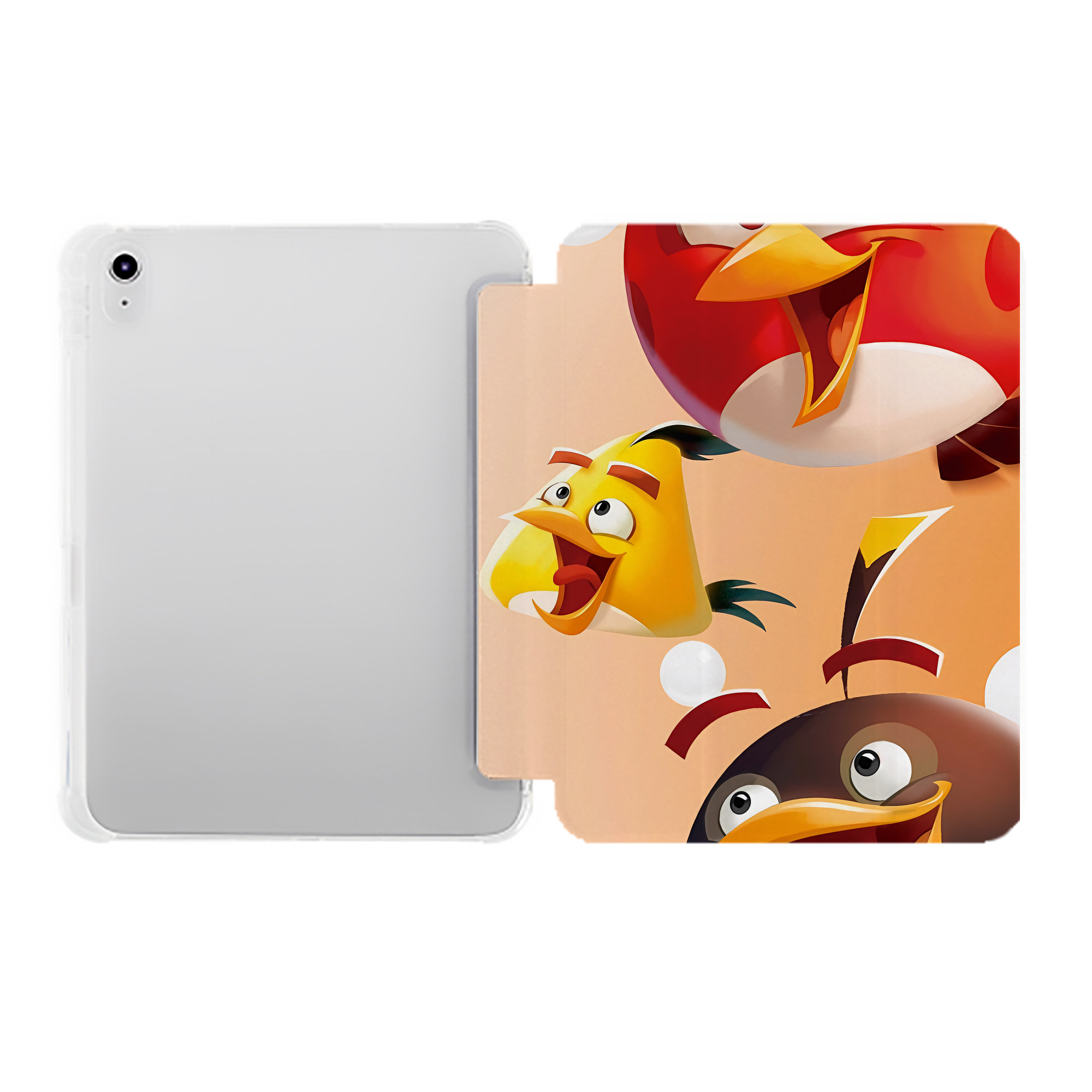 （画像用） Angry Birds アングリーバード IPad ケース ペン収納付き 三つ折りスタンド PUレザー×シリコン 対応機種9.5/10.5/10.9インチ